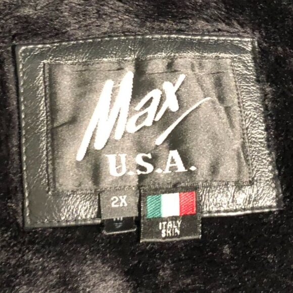 Vintage Max USA Black Leather Jacket XXL Removable Liner Included - Picture 4 of 16